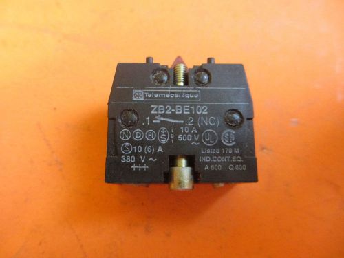 Telemecanique contact blocks 10a 500v 2-zb2-be101; 2-zb2-be102 (lot of 4) for sale