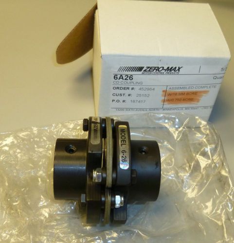 Zero Max 6A26 CD Couplings, 16mm and .750 bores, 12mm and .875 bores NEW IN BOX