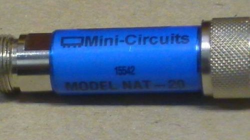 Mini circuits nat-20 20db attenuator n connectors 50 ohm dc-1500 mhz for sale