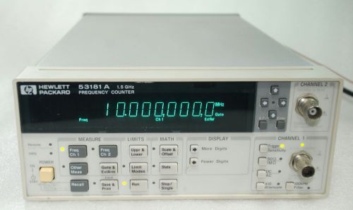 Hp agilent 53181a rf frequency counter 1.5ghz, ms oven, opt. 015, 001 for sale