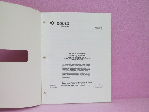 Gould Manual 13-6615-10A,11-5407-70, 11-5407-71 User&#039;s Manuals (5/91)