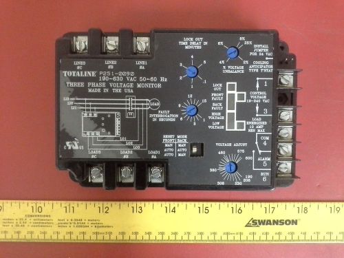 Totaline p251-0090-190-630 vac 50/60 hz three phase voltage monitor for sale