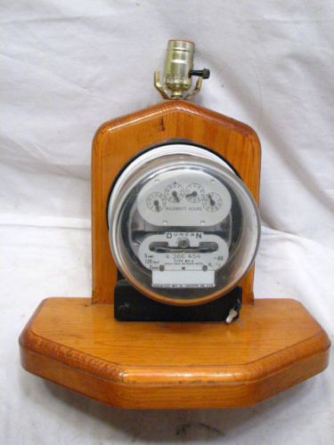 Vintage Electric Home Meter Watt Kilowatt Hours Duncan Table Lamp Light Gift