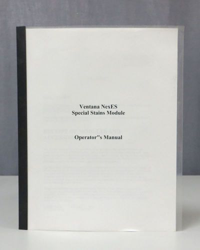 Ventana NexES Special Stains Module Operators Manual &amp; Users Guide