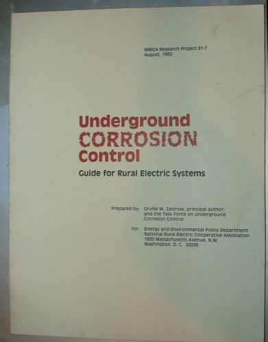 Underground Corrosion Control - Guide for Rural Electric Systems