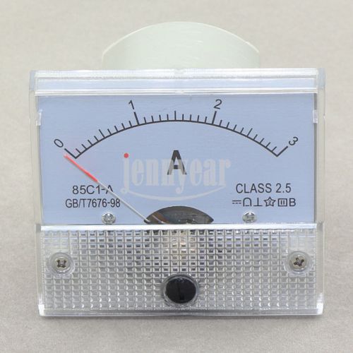 85C1-A Analog DC 0-3A Current Tester Ammeter AMP Panel Meter Class-2.5