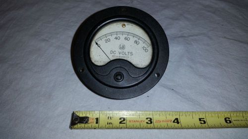 Vintage Dejur Direct Current DC Volt Panel Meter S-310 Steampunk 0 - 100 Volts