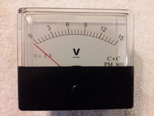 Rectangle Analog Volt Panel Meter Gauge DC 15V