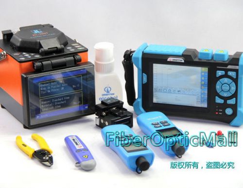 Jilong kl-300t fusion splicer kit w/fiber cleaver + tr600 sm otdr +opm +ols +vfl for sale