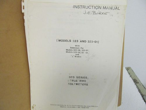 Ballantine 323, 323-01 True RMS Voltmeters Instruction Manual w/schematic