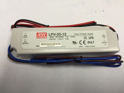 MW Mean Well LPV-35-12 LED Driver 36W 12V IP67 Power Supply  Waterproof