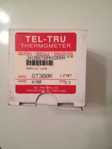 New tel-tru 2.5&#034; stem thermometer 1/2npt  gt300r for sale