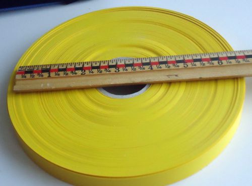 Roll 50 yds PVC Non-Adhesive Tape Pleather Band Pleather Flat Tape 5/8&#034; Yellow