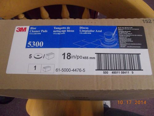 3M Blue Cleaner Pad 5300, 18 inch Floor Care Pad (Case of 5)