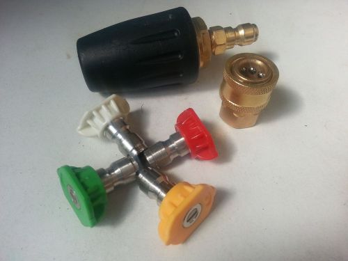 Pressure jet wash turbo rotating nozzle set + quick release coupling for sale