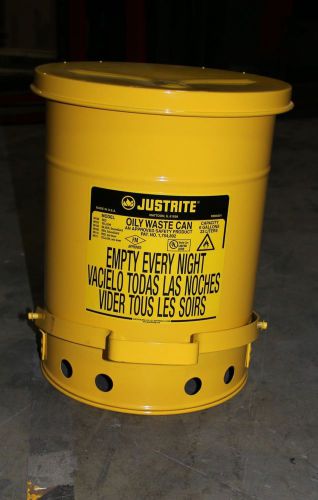 (1) Used Justrite 09101 Oily Waste Can 6 Gallon Capacity; Yellow