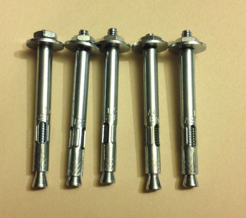 1/4&#034; x 2 1/4&#034; - Hex Nut Sleeve Anchor - Steel Zinc - 5 Pieces
