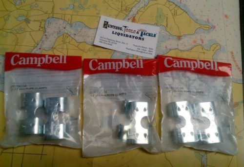 3 NEW PACK OF CAMPBELL  1/2&#034; (13MM) ROPE CLAPS