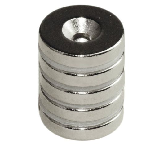 Countersunk hole neodymium magnets n42 5/8&#034;x1/8&#034; for #6 screw 6-count for sale