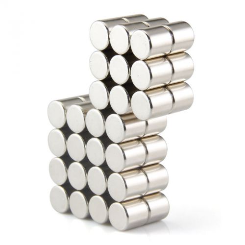 Cylinder 6pcs 10mm thickness 10mm N50 Rare Earth Strong Neodymium Magnet