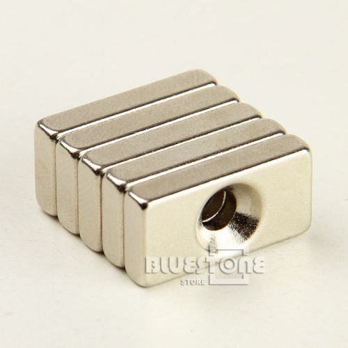 5pcs N35 Neodymium Block Strong Magnets 20mm x 10mm x 4mm Countersunk Hole 4mm