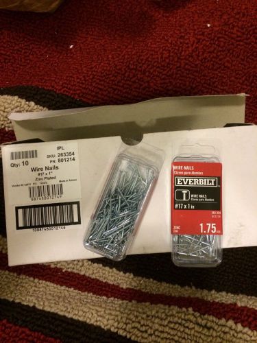 10 packs a box 17 X 1&#034; Stainless Steel Wire Nails (1.75)ozs 263354
