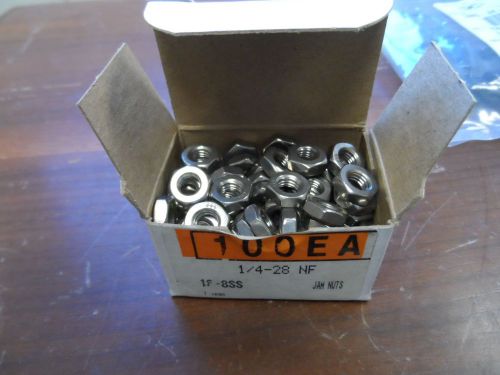 Qty 100 Pcs 1/4-28 NF 18-2 Stainless Steel Jam Nuts