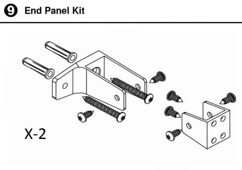 Bradley hdwt-z2pe end panel kit for restroom partition stainless steel for sale