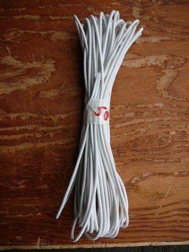 All White MICRO Nylon coated rubber rope shock cord 3mm x 50&#039; MINI Bungee Cord