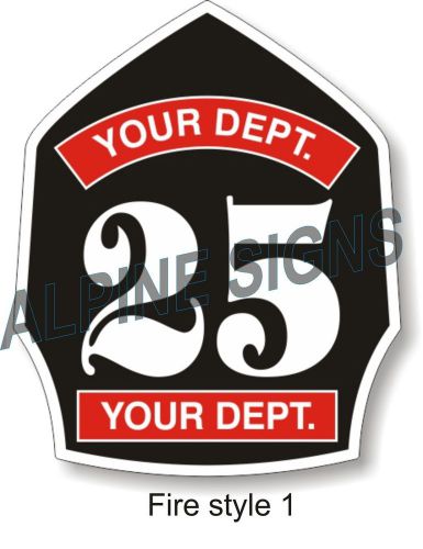 Fire Firefighter Helmet Shield sticker - Custom just for You!  3.7&#034;x4.5&#034;