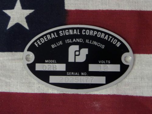 Federal signal corporation siren models q / q2 / q2b replacement badge for sale