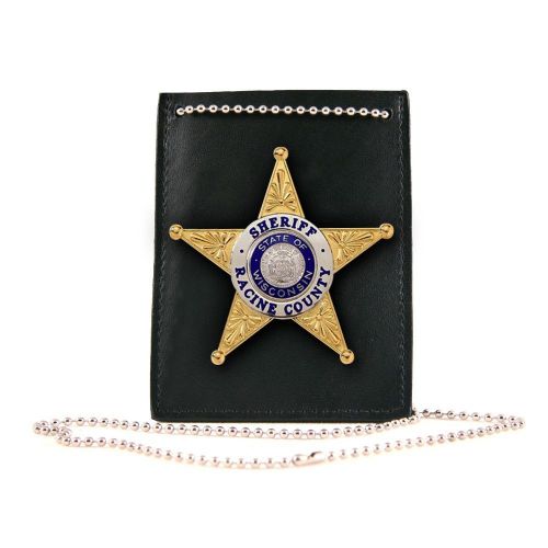 Boston Leather 5845 Neck Chain Badge / ID Holder