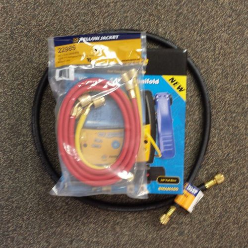 Fieldpiece sman460 manifold, 60&#034; yj sealright hoses, 3/8&#034; vacuum hose 60&#034; - new! for sale