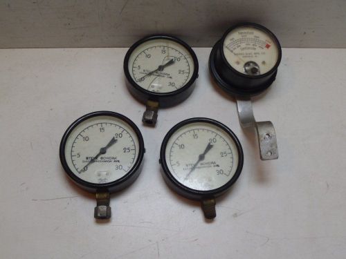 Lot Of 4 Industrial Gauges 3 Marshalltown Mfg. &amp; Thermo Elec. Mfg. Co.