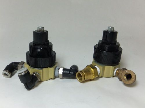 Lot of 2 norgren r07-200-rnka miniature regulator in 400psig max out 100psig for sale