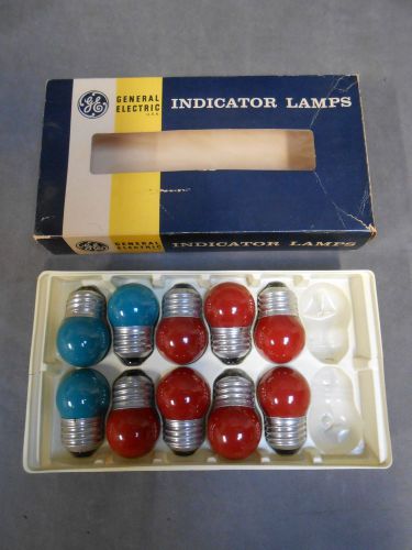 Lot &#034;10&#034; General Electric 12-7 1/2 S/CR Indicator Lamps 7 1/2 Watt Lightbulbs