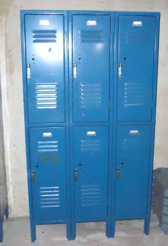 6 door penco metal gym / school / work lockers - 6 metal lockers in set for sale