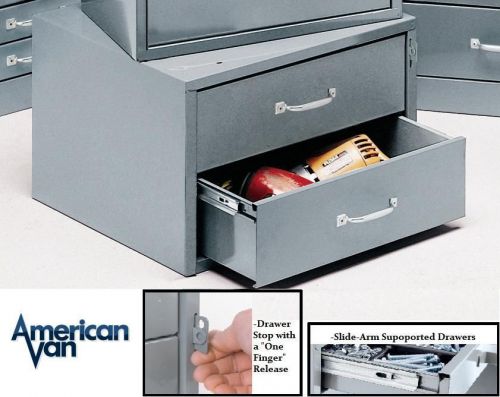 Lockable 2 drawer unit - small or large storage in your van - 18&#034;w x 12&#034;d x 12&#034;h for sale
