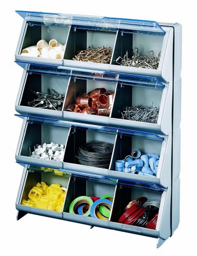 New 12 bin storage cabinet, parts organizer compartment bins standing wall mount for sale