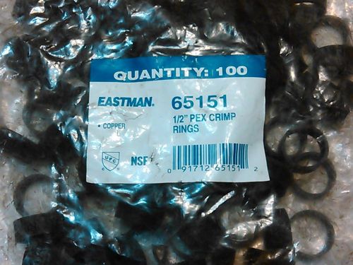 Eastman 65151 pex tube black copper crimp ring 1/2&#034; - bag of 100 for sale