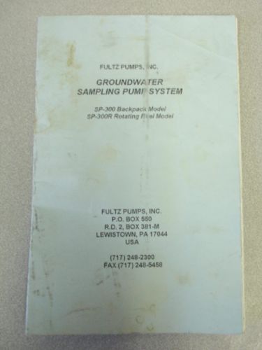 Fultz Submersible Groundwater Sampling Pump Manual
