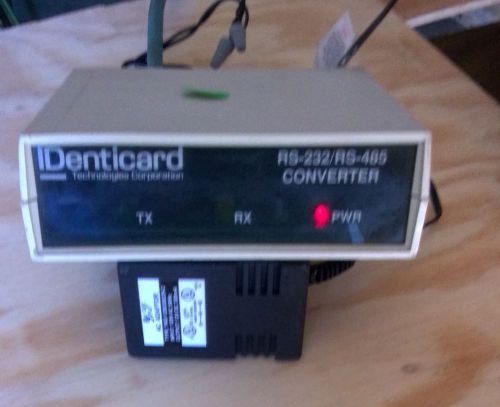 PULLED WORKING IDENTICARD RS-232 / RS-485 CONVERTER POWER SUPPLY ACESS CONTROL