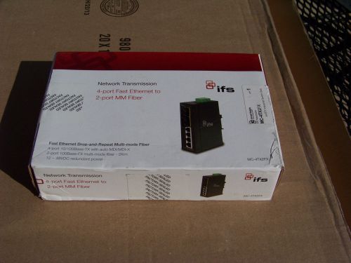Ge interlogic mc-4tx2fx 4+2 port fast ethernet to multi-mode fiber convertor for sale