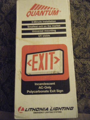 Quantum Polycarbonate Exit Sign with Extra Face Plate New in Box