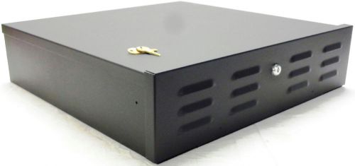 Mier 20x 20 x 5 1/2 dvr/ dvd all metal security lock box / with fan black for sale