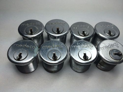Medeco 8 mortise cylinders 1 1/8&#034;  26d commercial key way no pins or keys for sale