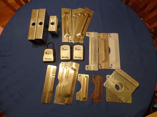 16 guard plates,3 key boxes, and 3 door sleeves. a large assortment for sale