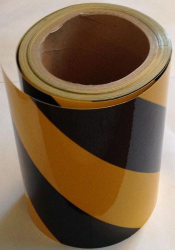 6&#034; x 10&#039; roll hazard reflective warning high visibility safety tape black yellow for sale