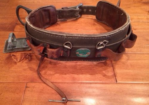 BOCKINGHAM USA LEATHER LINESMAN&#039;S TOOL BELT SZ 26