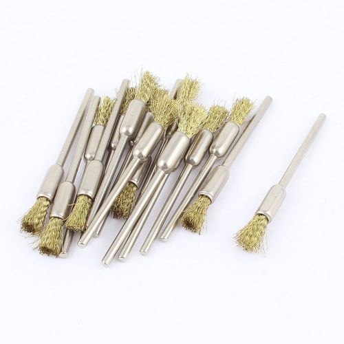 2.3mm Round Shank Gold Tone Wire Pen Shaped Brushes Polishing Tool 16ps